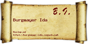 Burgmayer Ida névjegykártya